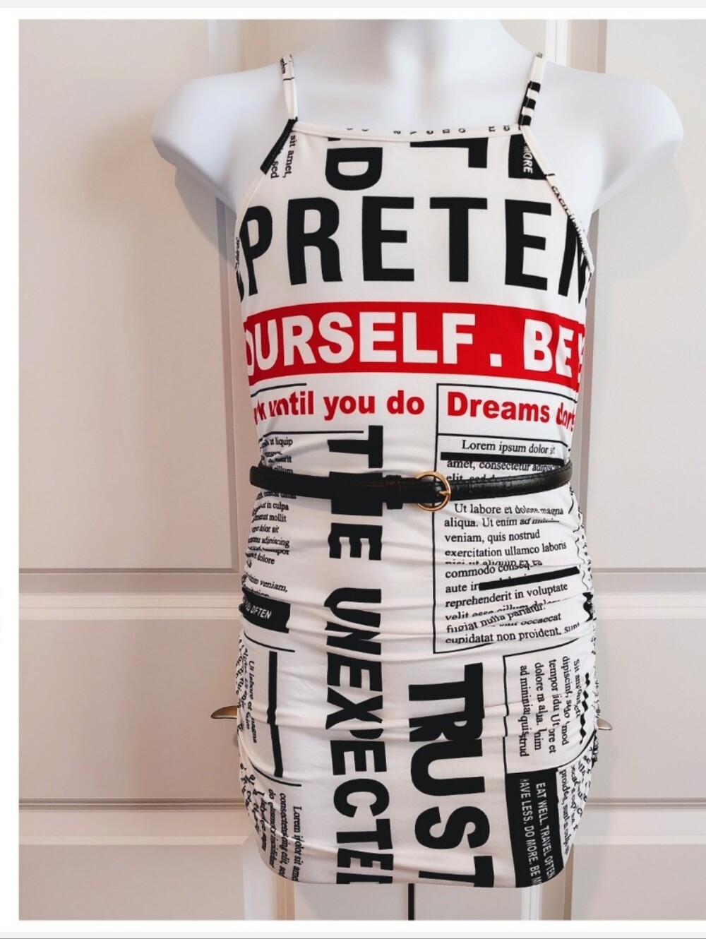 NWT Bodycon Newspaper Dress